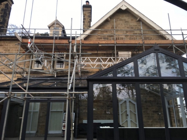 Grade 1 Spanish Slate Re-Roof, Velux Window Installation and Triple Timber Apex Renovation Project – Middleton Tyas – During Photo 2