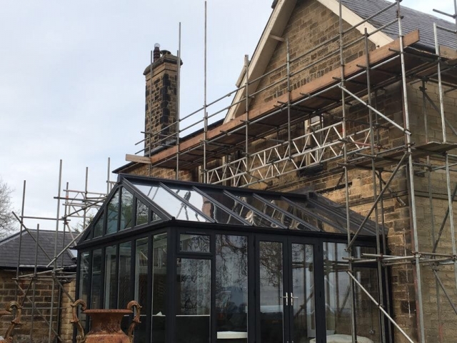 Grade 1 Spanish Slate Re-Roof, Velux Window Installation and Triple Timber Apex Renovation Project – Middleton Tyas – During Photo 3