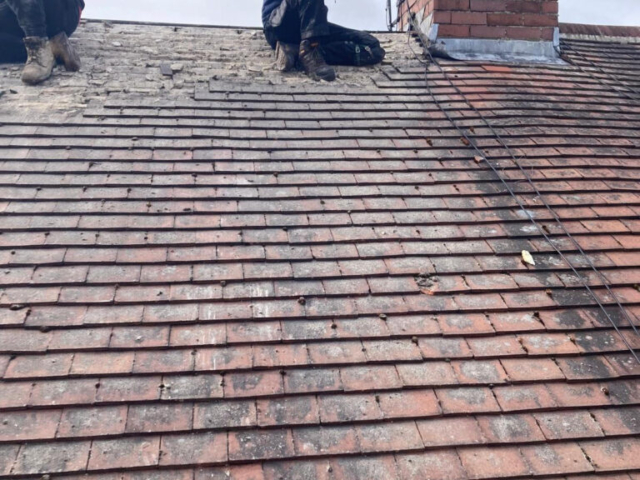Forest Hall, Rosemary Clay Tile Re-Roof Project