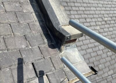 Ryton, Grade 2 Listed Building, Code 4 Lead Wrapped Water Table, Code 3 Soaker Installation, Lift and Re-bed of existing Ridge Tiles, Dorner Hard Wood Timber Repair and National Heritage Slate Repairs Project